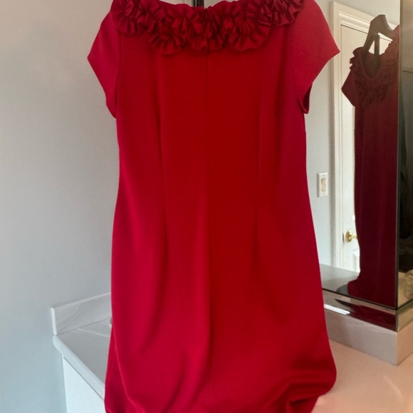 Tiana B. Vibrant Red Dress with Ruffle Detail- US Large - Picture 2 of 11